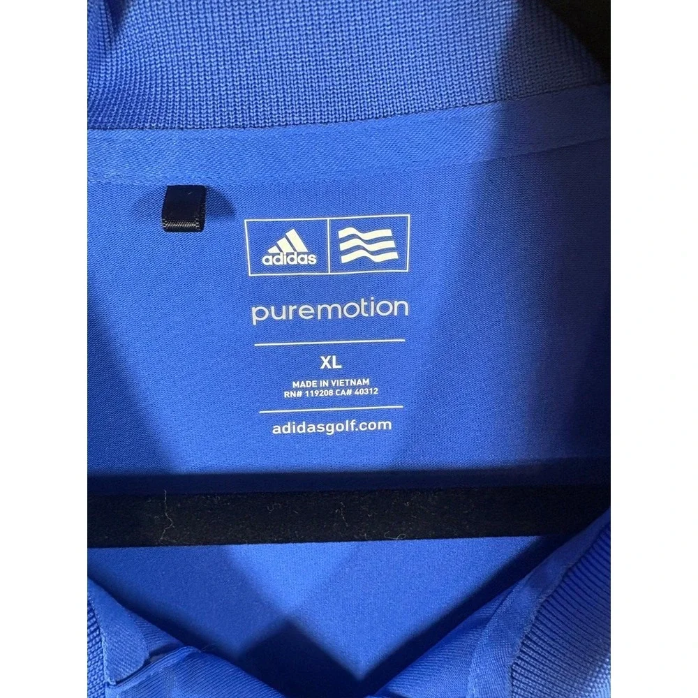 NOS Adidas Puremotion Mens Kansas Jayhawks KU Polo Golf Shirt Blue XL Athleisure